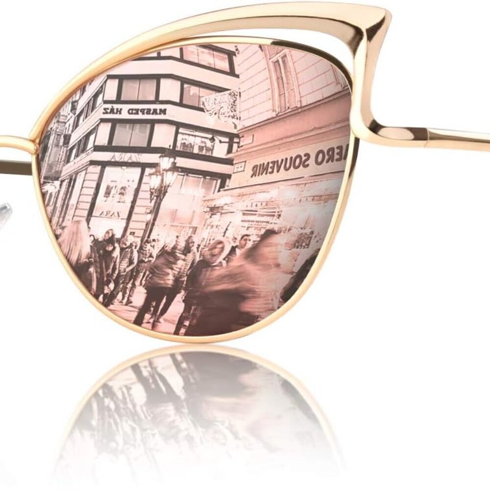 Trendy Oversized Sunglasses for Women Polarized Cat Eye Cute UV400 Protection
